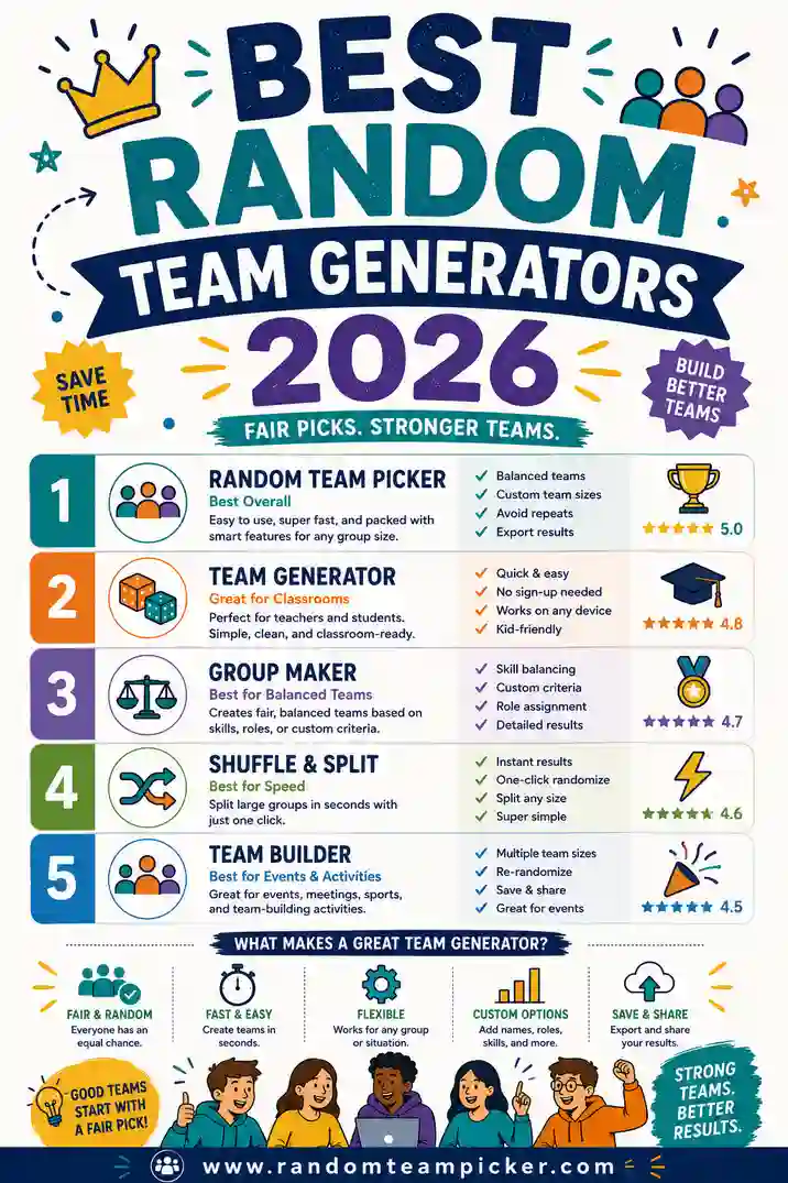 Best Random Team Generators 2026 (Free & Fast Picks)