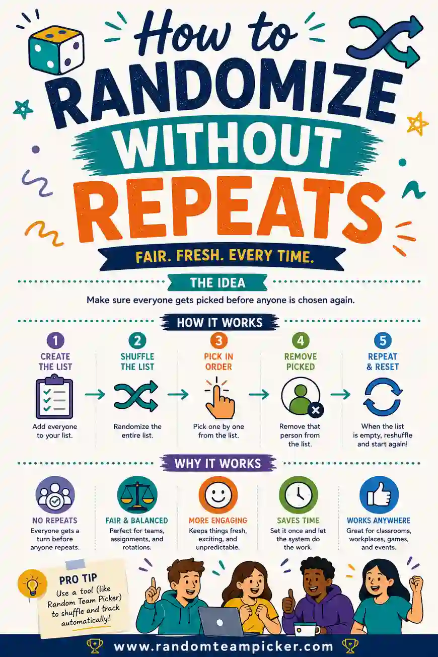 How to Randomize Without Repeats (Fair Teams, Every Time)