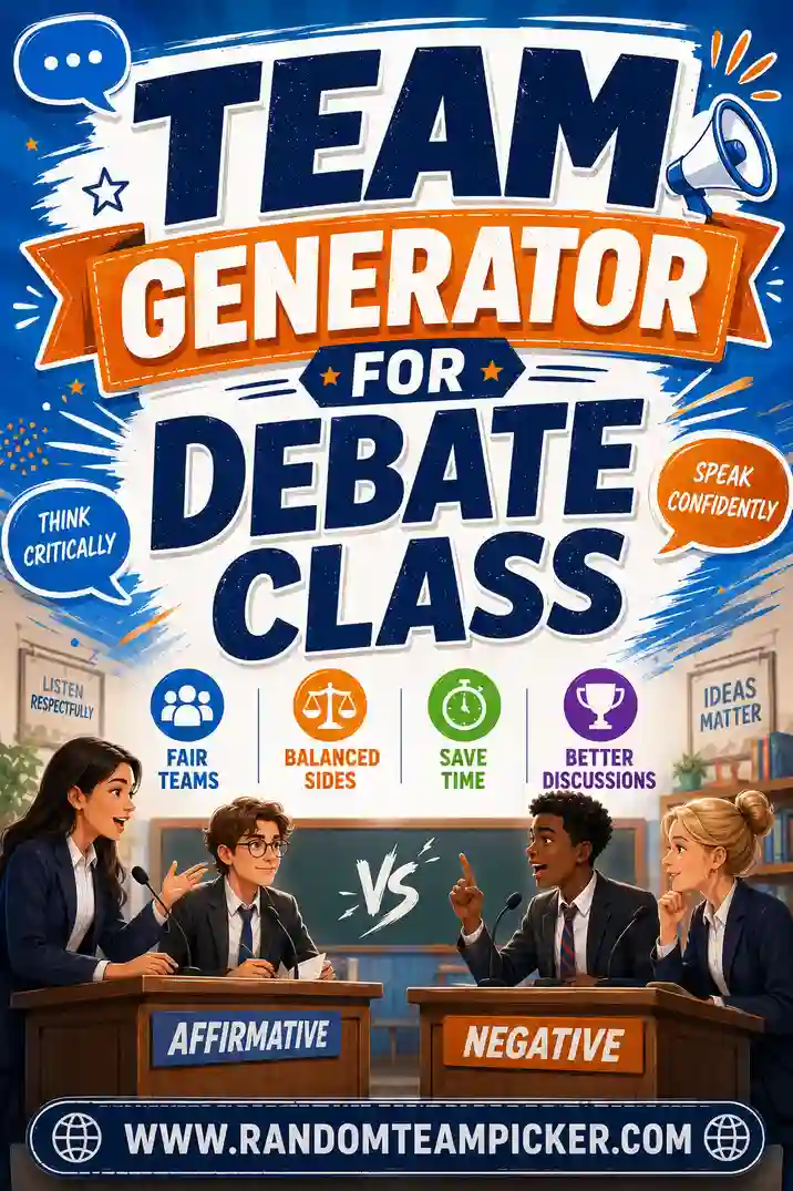 Team Generator for Debate Class: Fair Random Groups