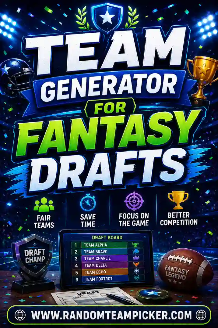 Team Generator for Fantasy Drafts: Random Draft Order