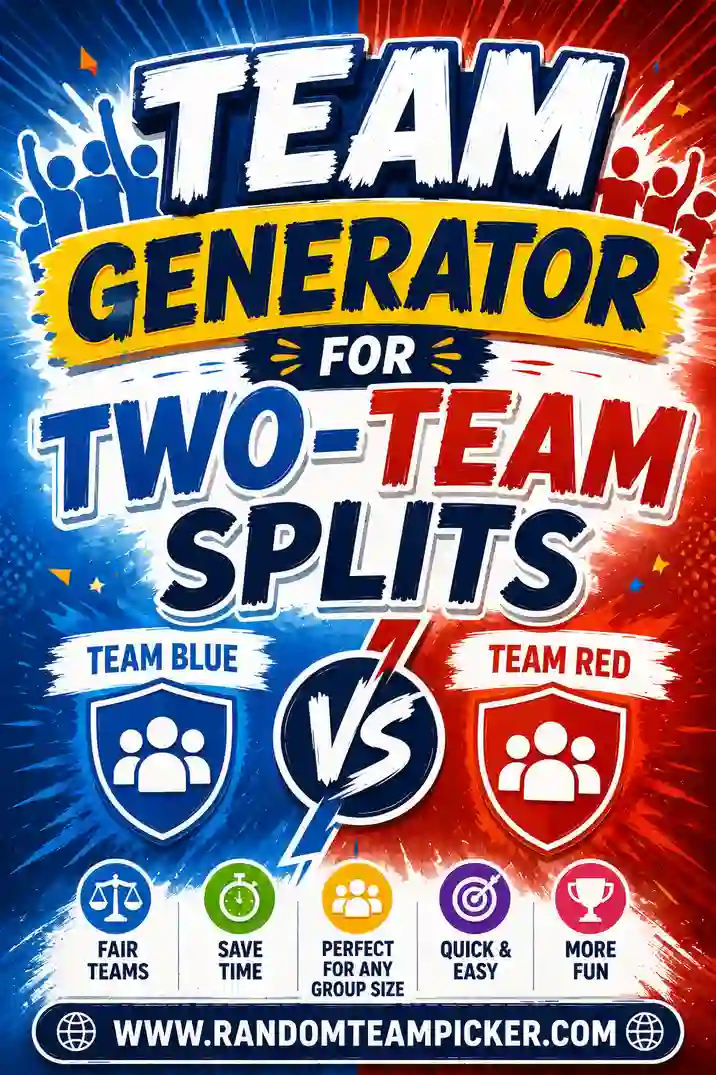 Team Generator for Two-Team Splits: Fast & Fair